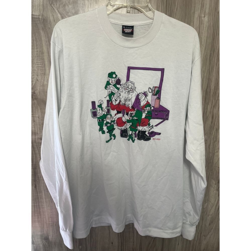 Vintage Screen Stars Best Shirt Mens XL Christmas Santa Claus elves 90s USA Tee